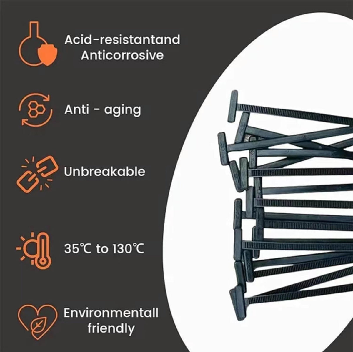 Heavy Duty Nylon Cable Ties with Buckles