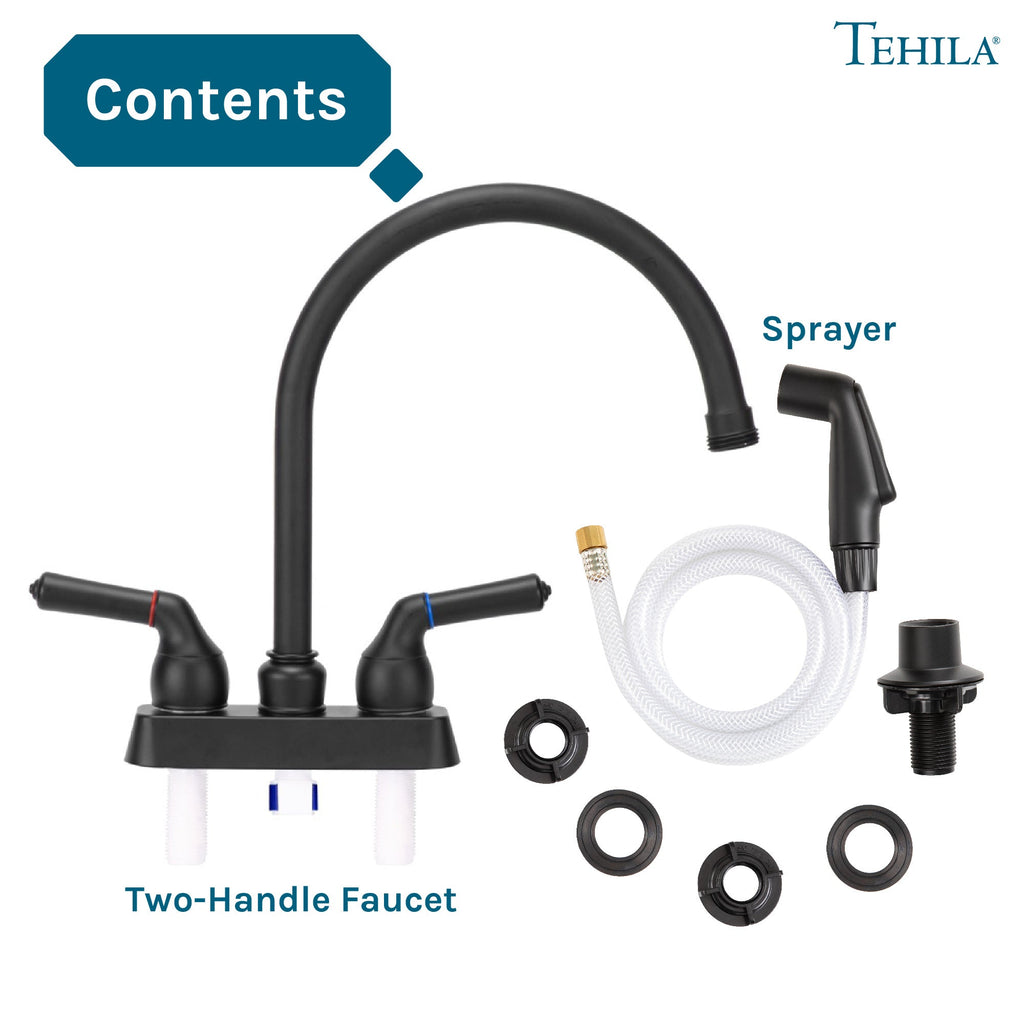 Gooseneck Faucet with Side Sprayer