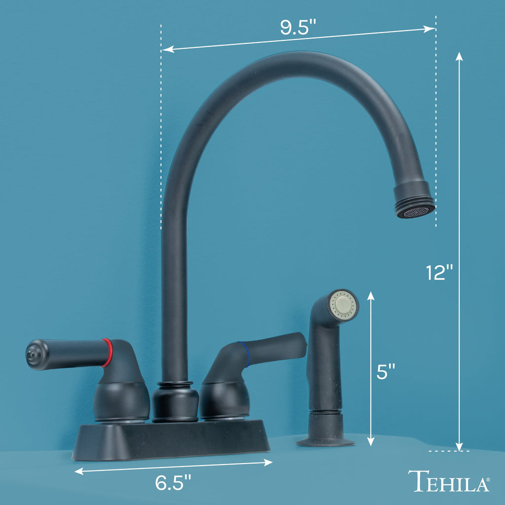 Gooseneck Faucet with Side Sprayer