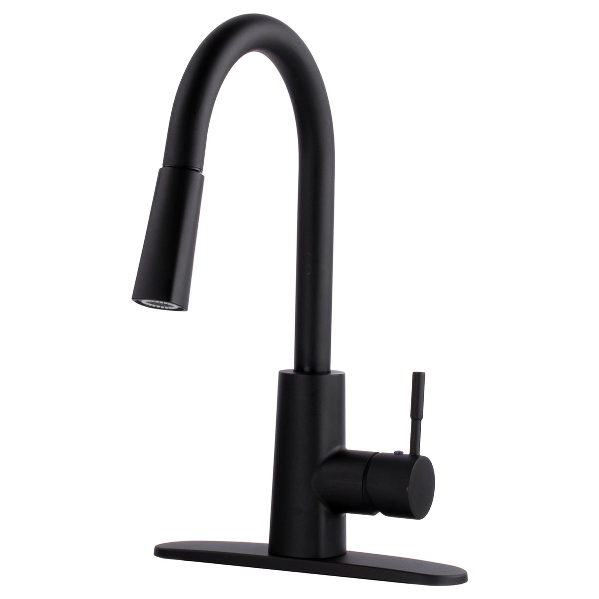Tehila High-Arc Pull-Down Kitchen Faucet in Matte Black