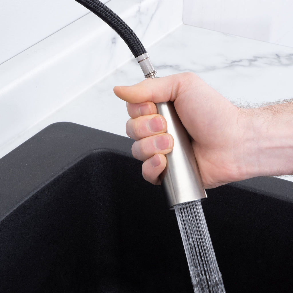 Tehila High-Arc Pull-Down Kitchen Faucet in Stainless Steel
