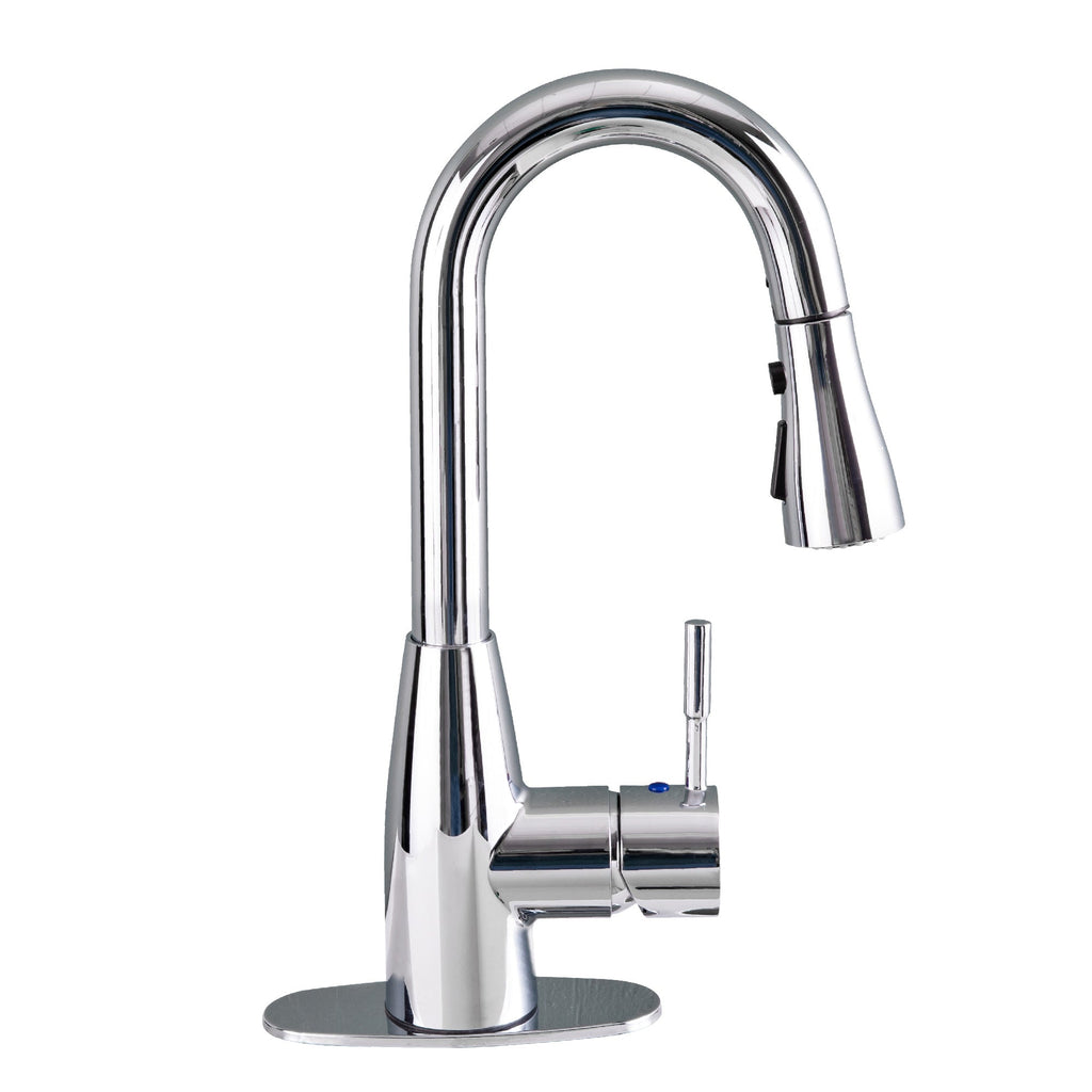 Low-Profile Pull-Down Faucet — Chrome Finish