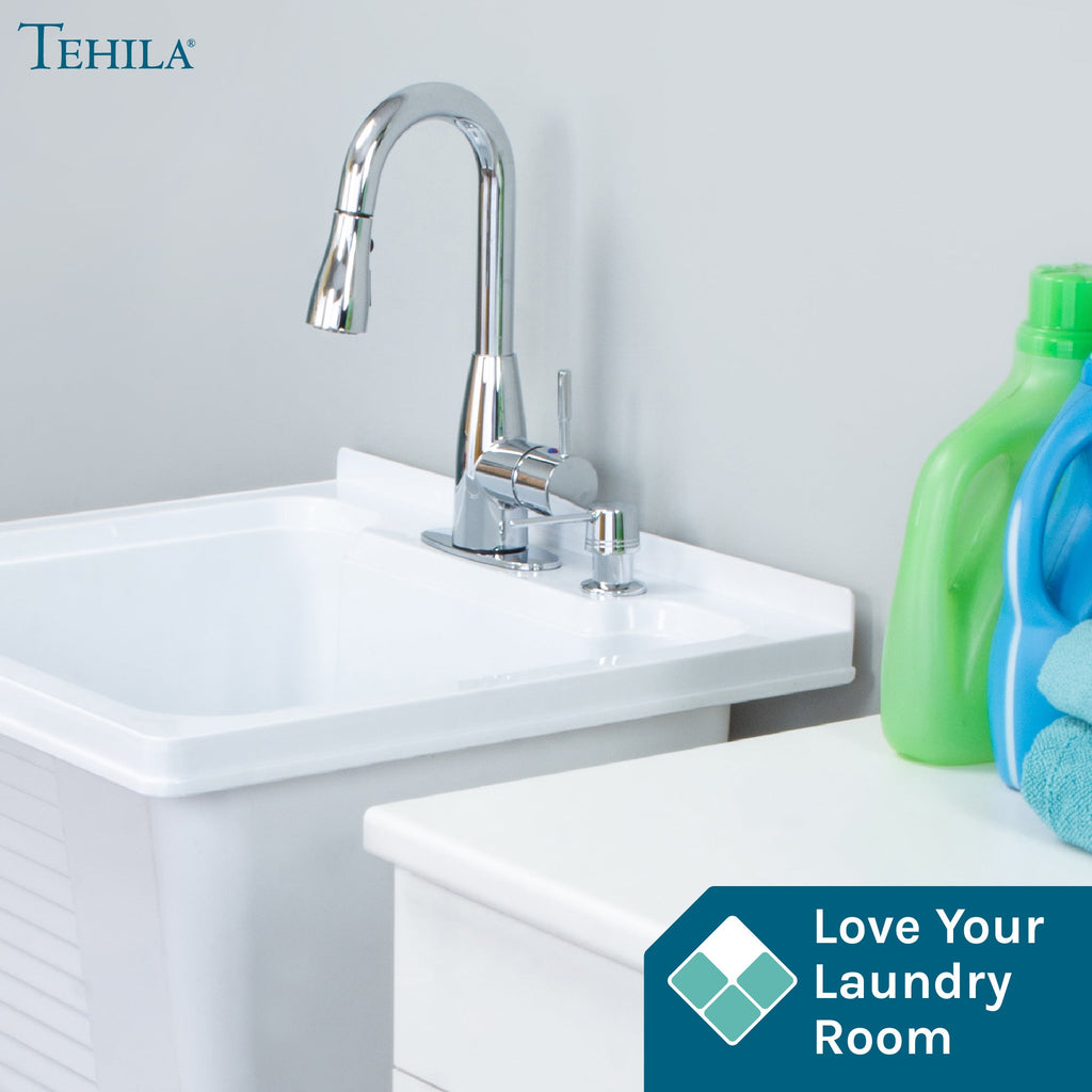 Low-Profile Pull-Down Faucet — Chrome Finish