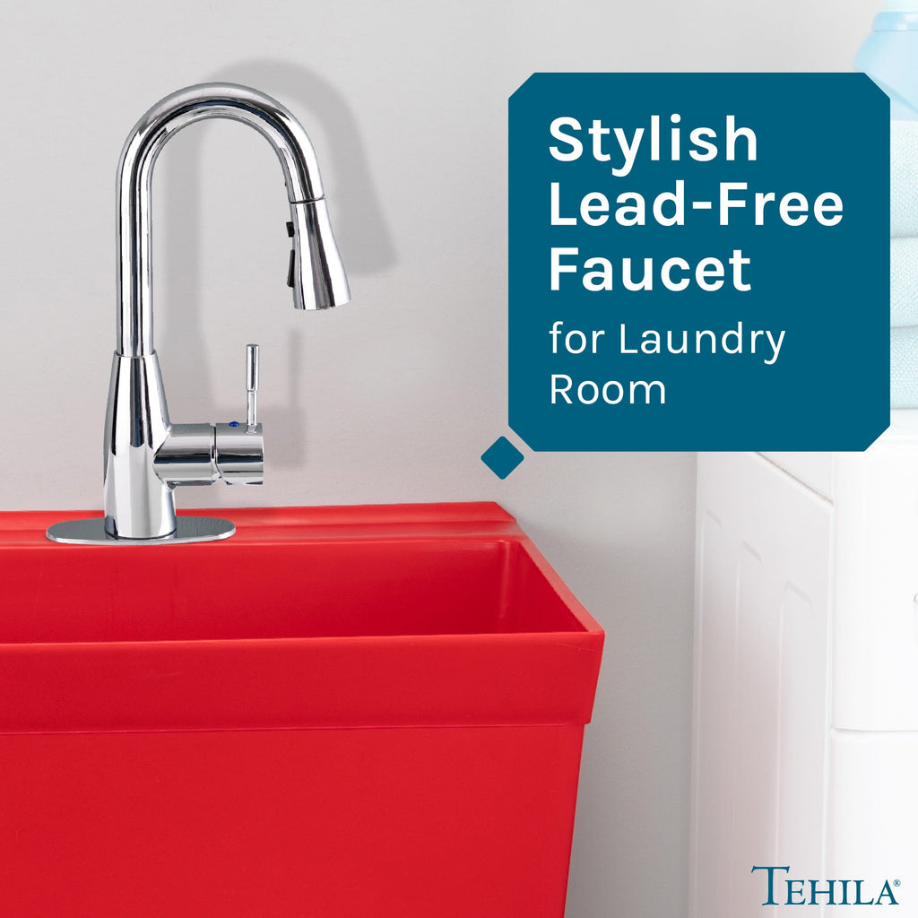 Low-Profile Pull-Down Faucet — Chrome Finish
