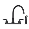 Wide-Set Gooseneck Faucet with Side Sprayer