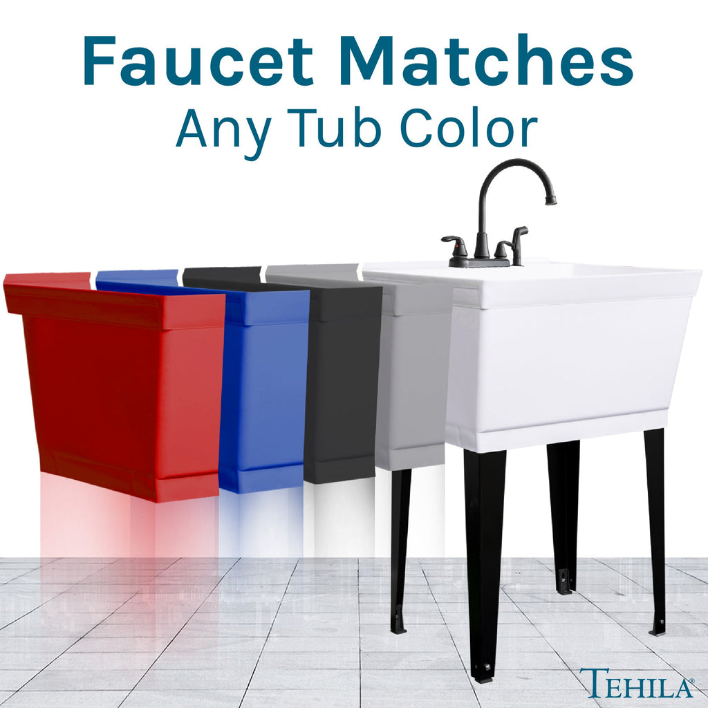 Wide-Set Gooseneck Faucet with Side Sprayer