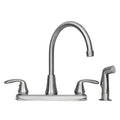 Wide-Set Gooseneck Faucet with Side Sprayer
