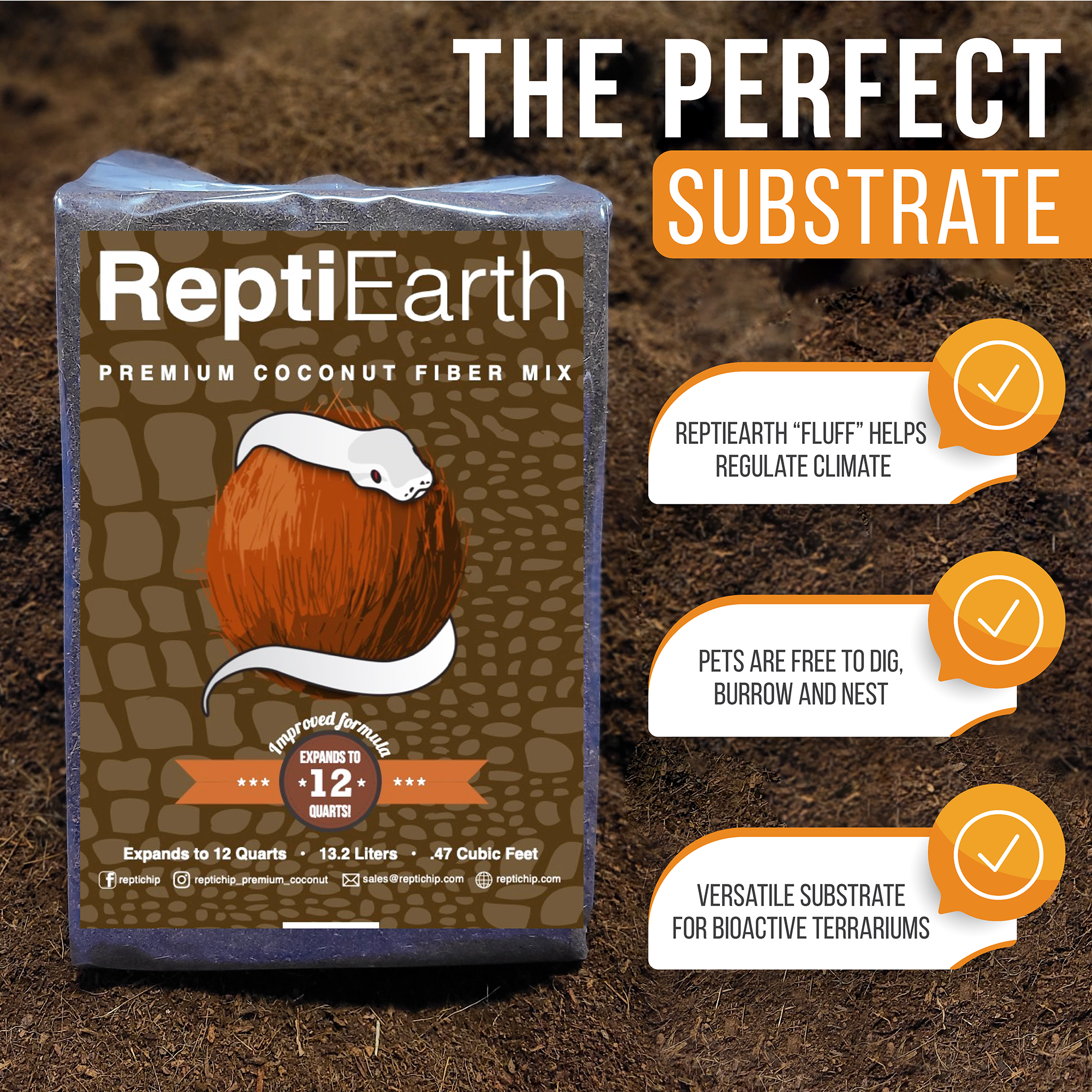 ReptiEarth Fine Coconut Fiber Substrate