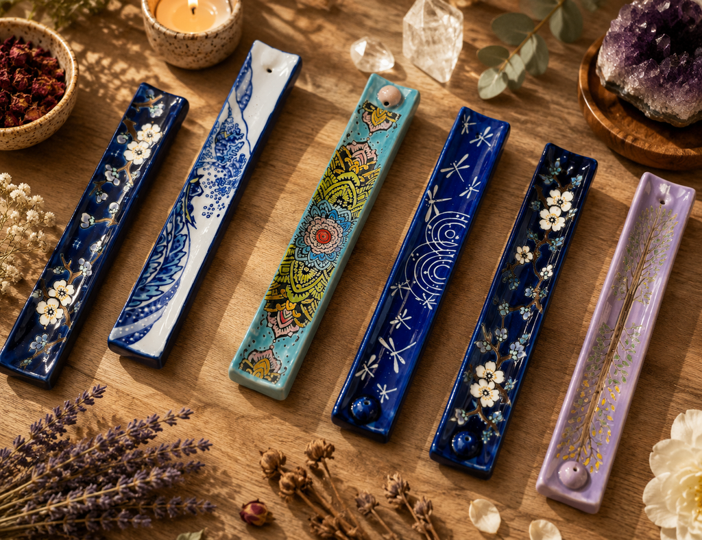 Handpainted Ceramic Incense Holder
