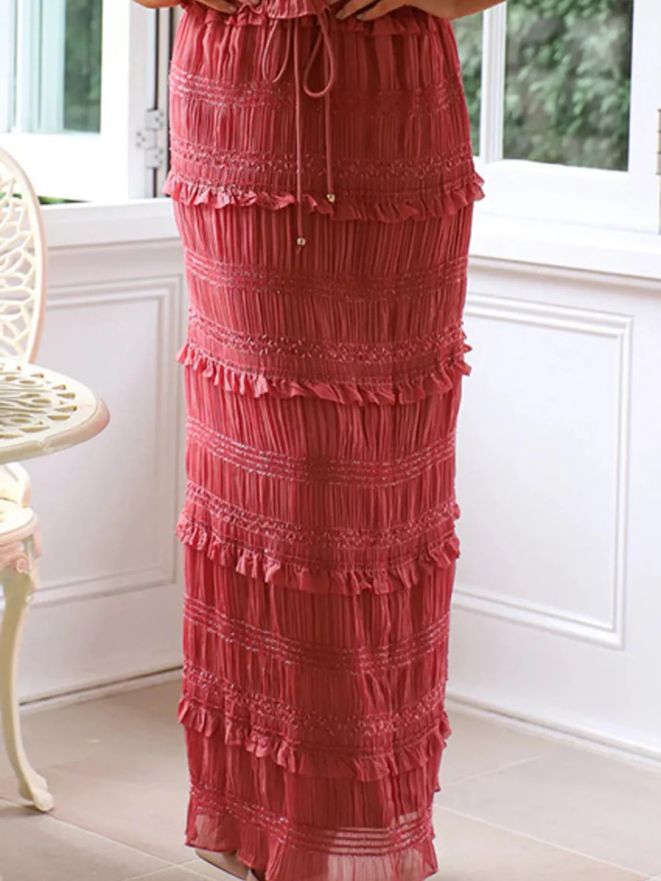 Smocked Halter Top & Maxi Skirt Matching Set