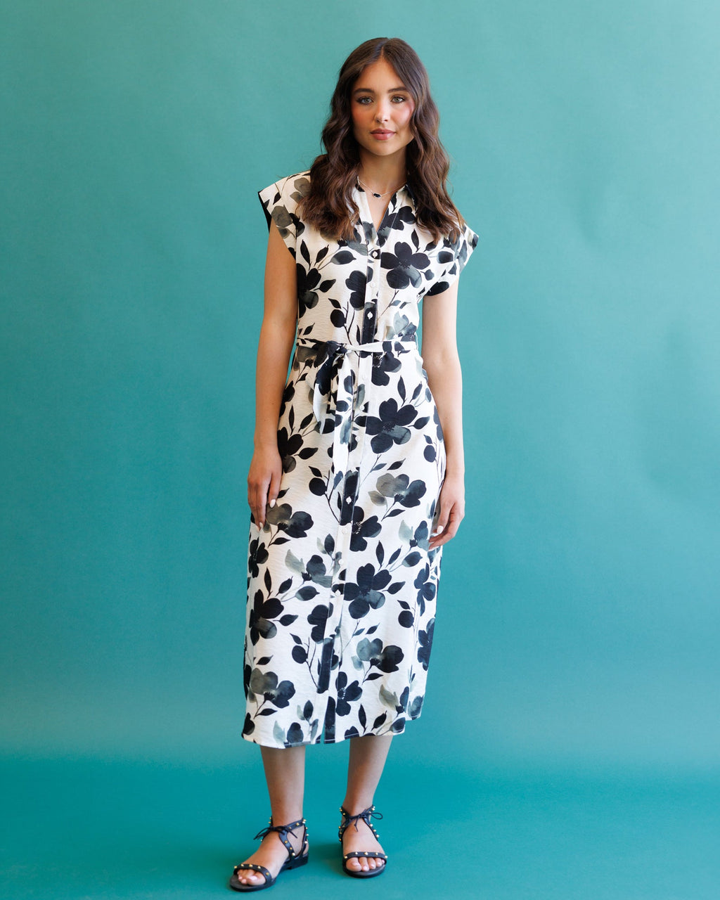 Quintessential Dress — Midi Shirtdress with Tie Waist