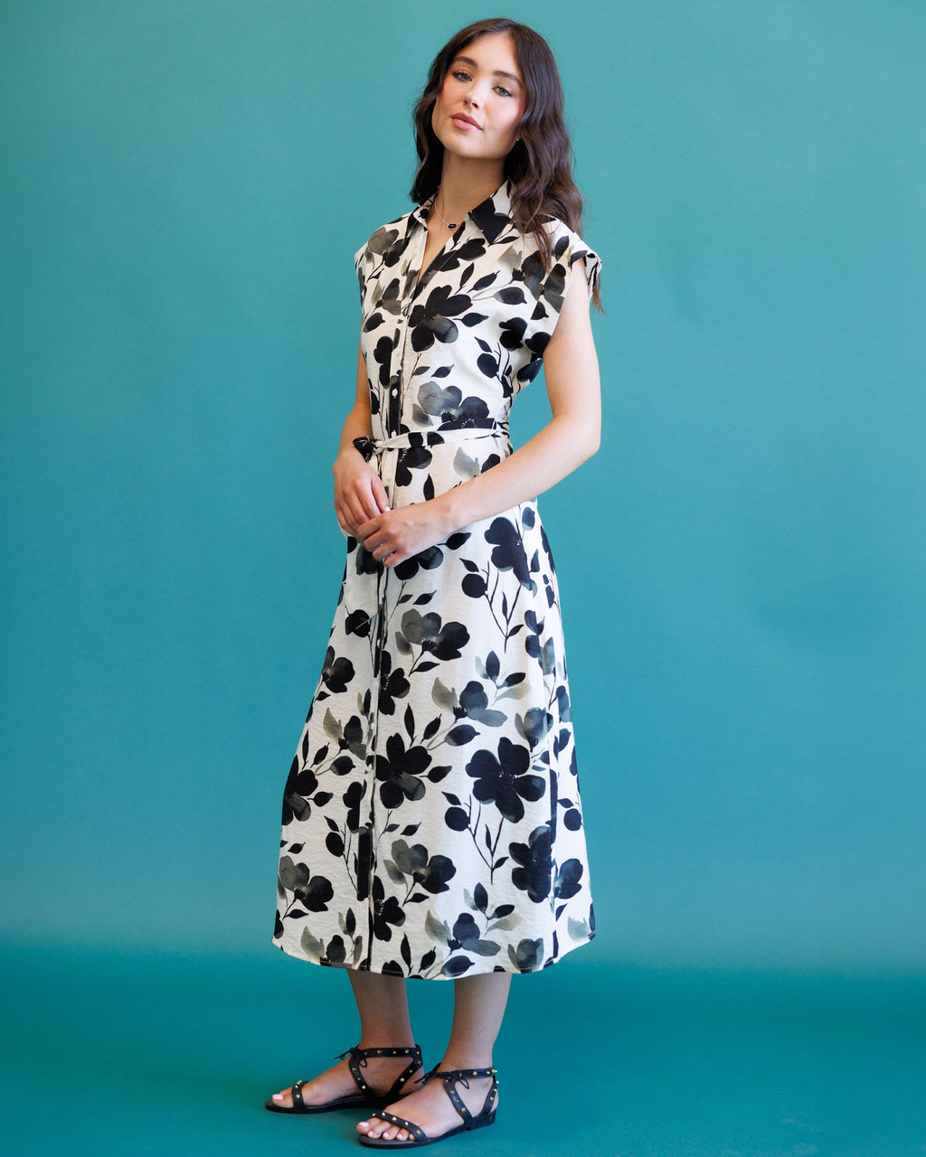 Quintessential Dress — Midi Shirtdress with Tie Waist