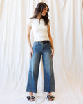 Flattering Seam Wide-Leg Jeans — Super High-Rise Crop