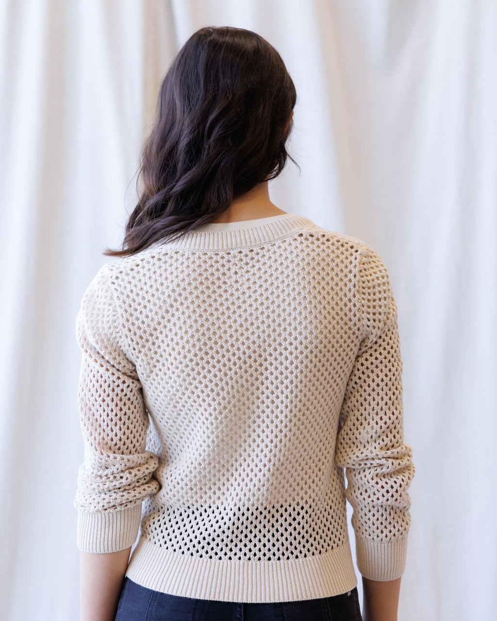 Signature Sweater Jacket — Open-Mesh Bomber Zip Sweater