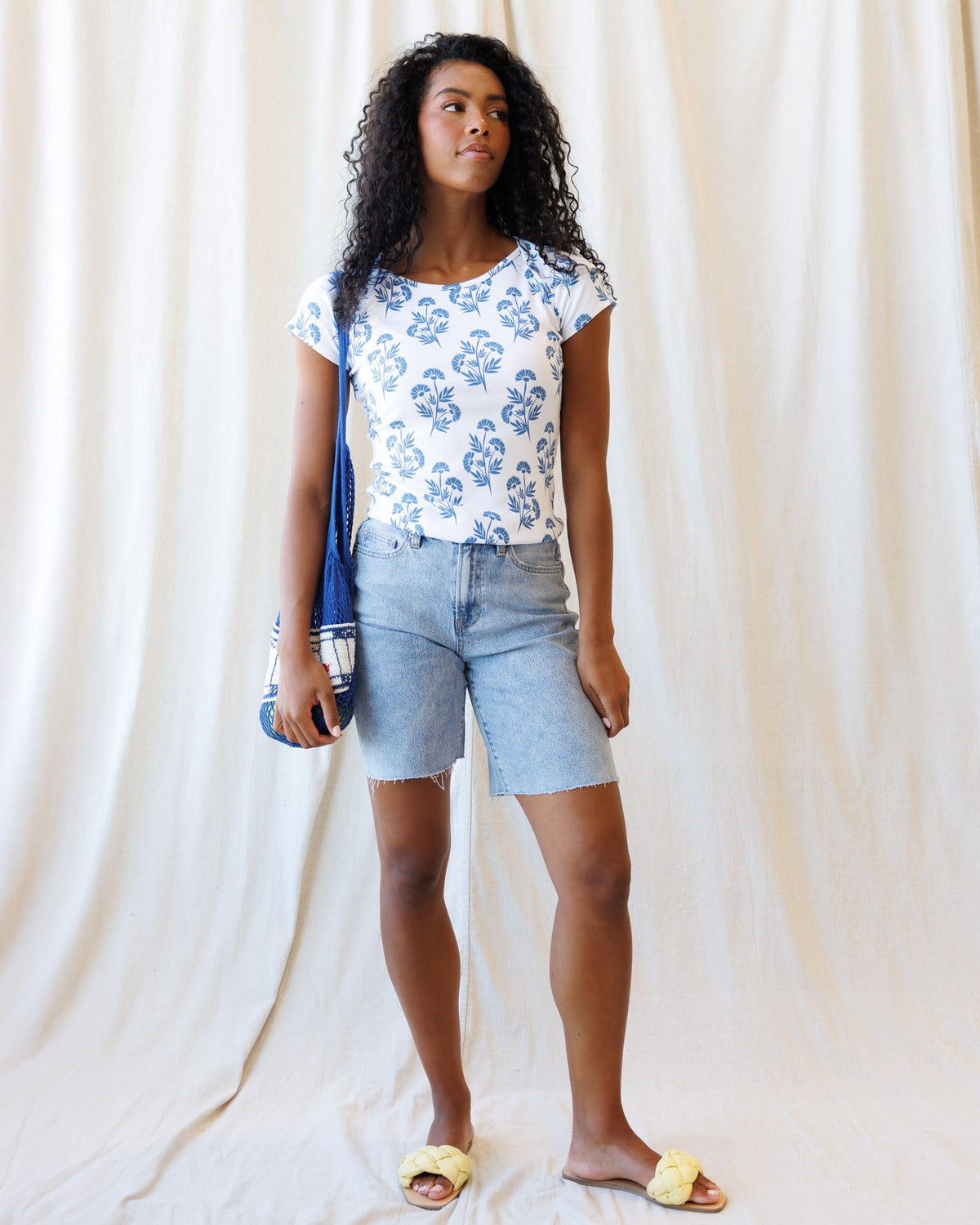 Artistic Tee — Block Print Floral