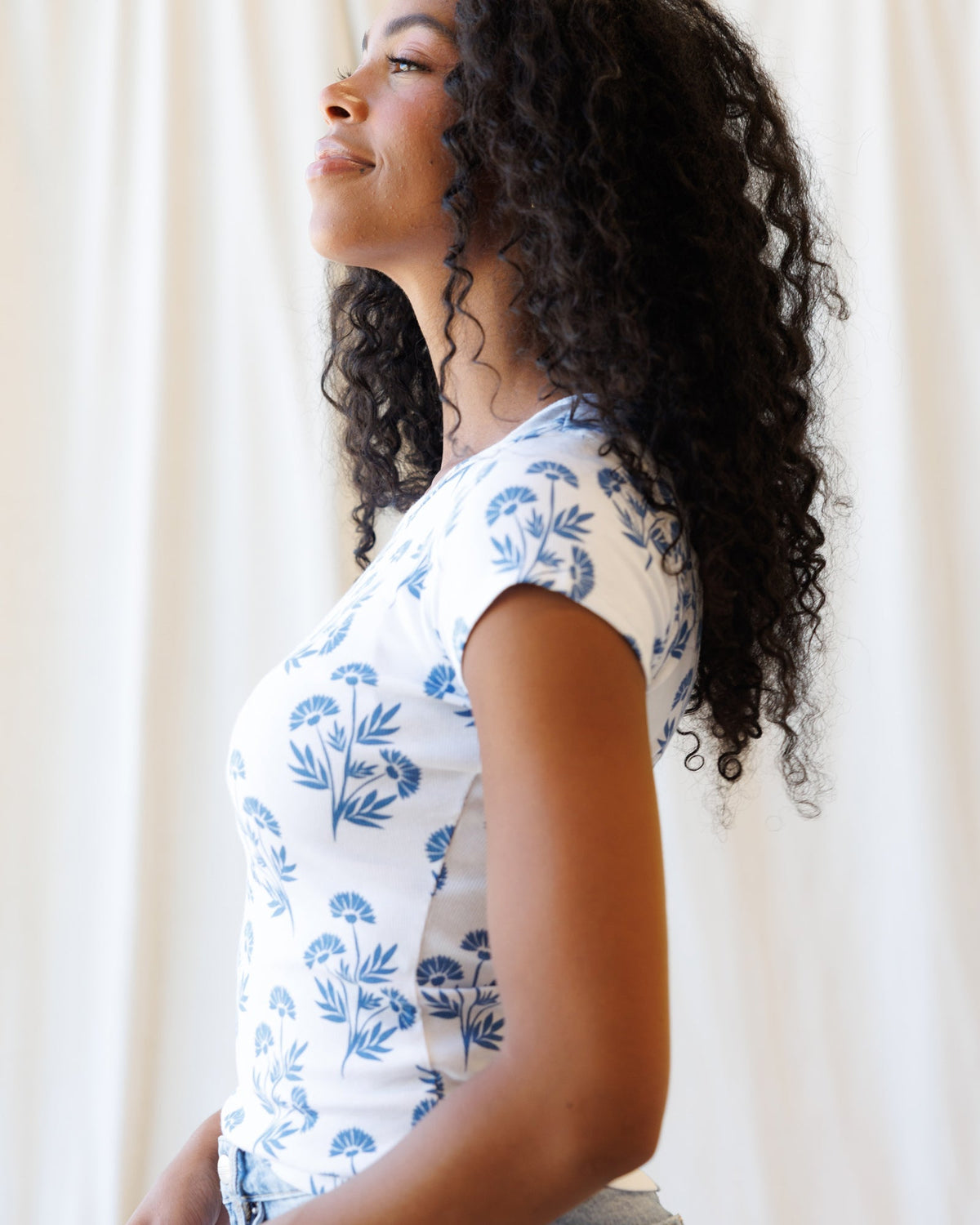 Artistic Tee — Block Print Floral