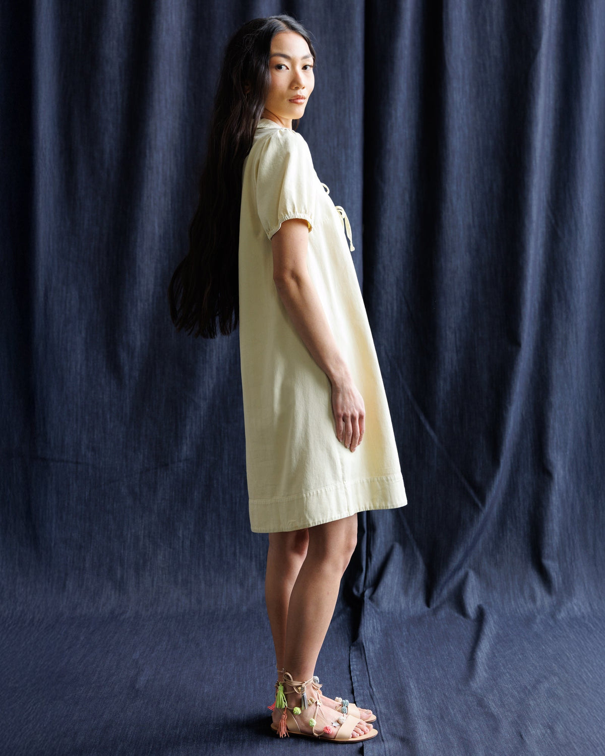 Demure Denim Dress — Transparent Yellow