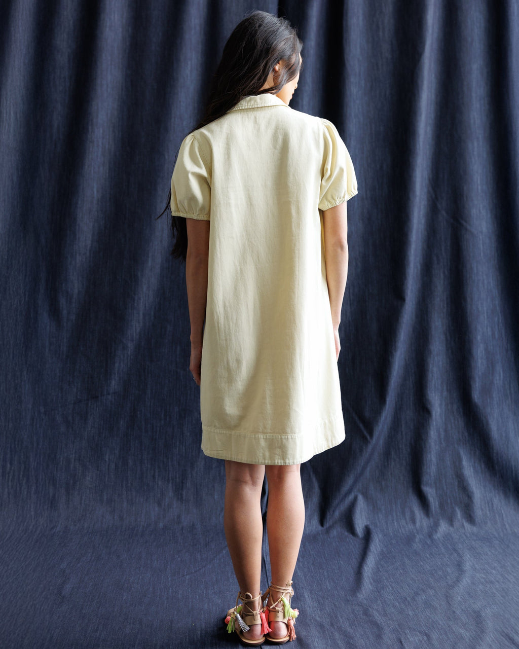Demure Denim Dress — Transparent Yellow