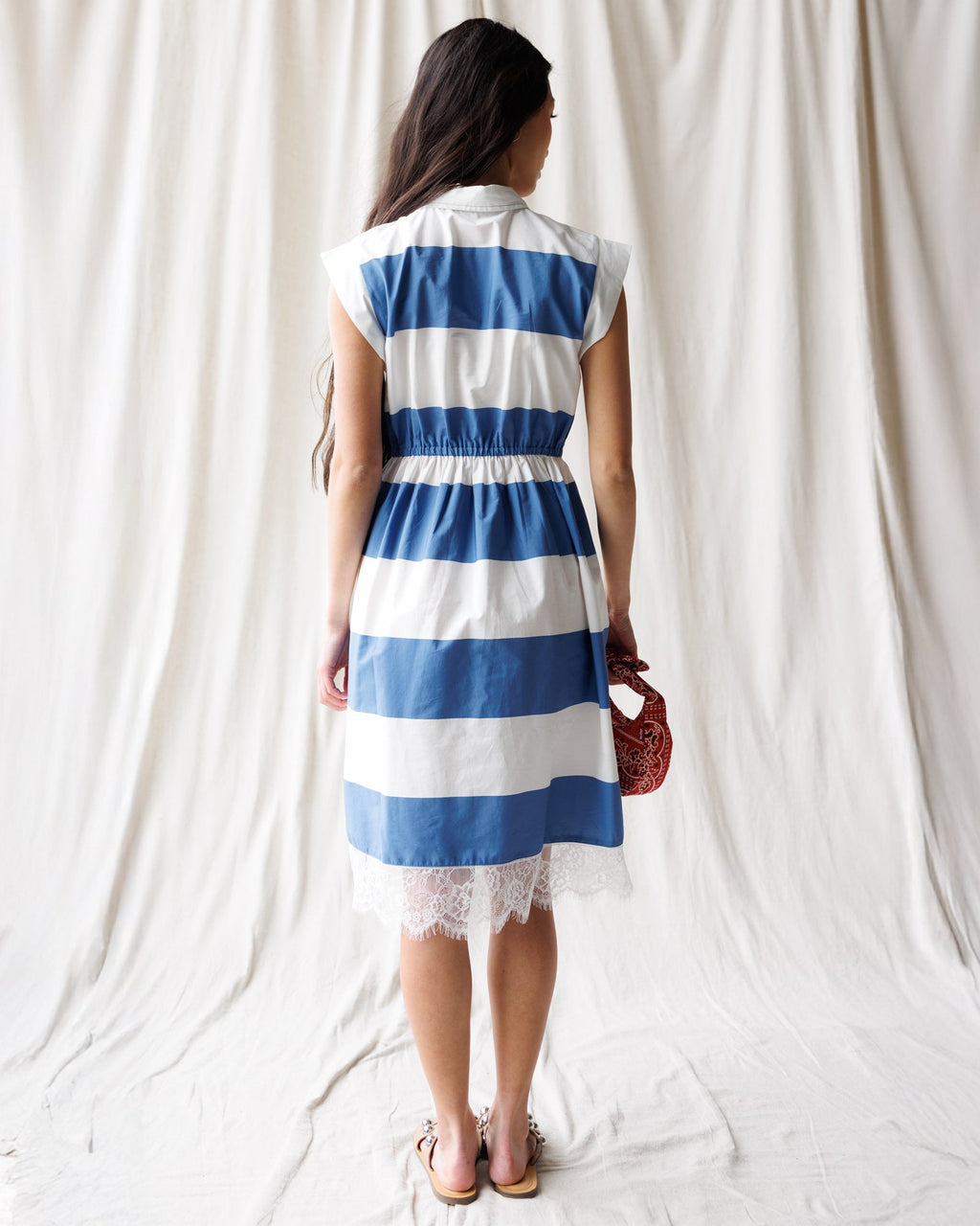 Hamptons Dress — Cobalt Wide Stripe