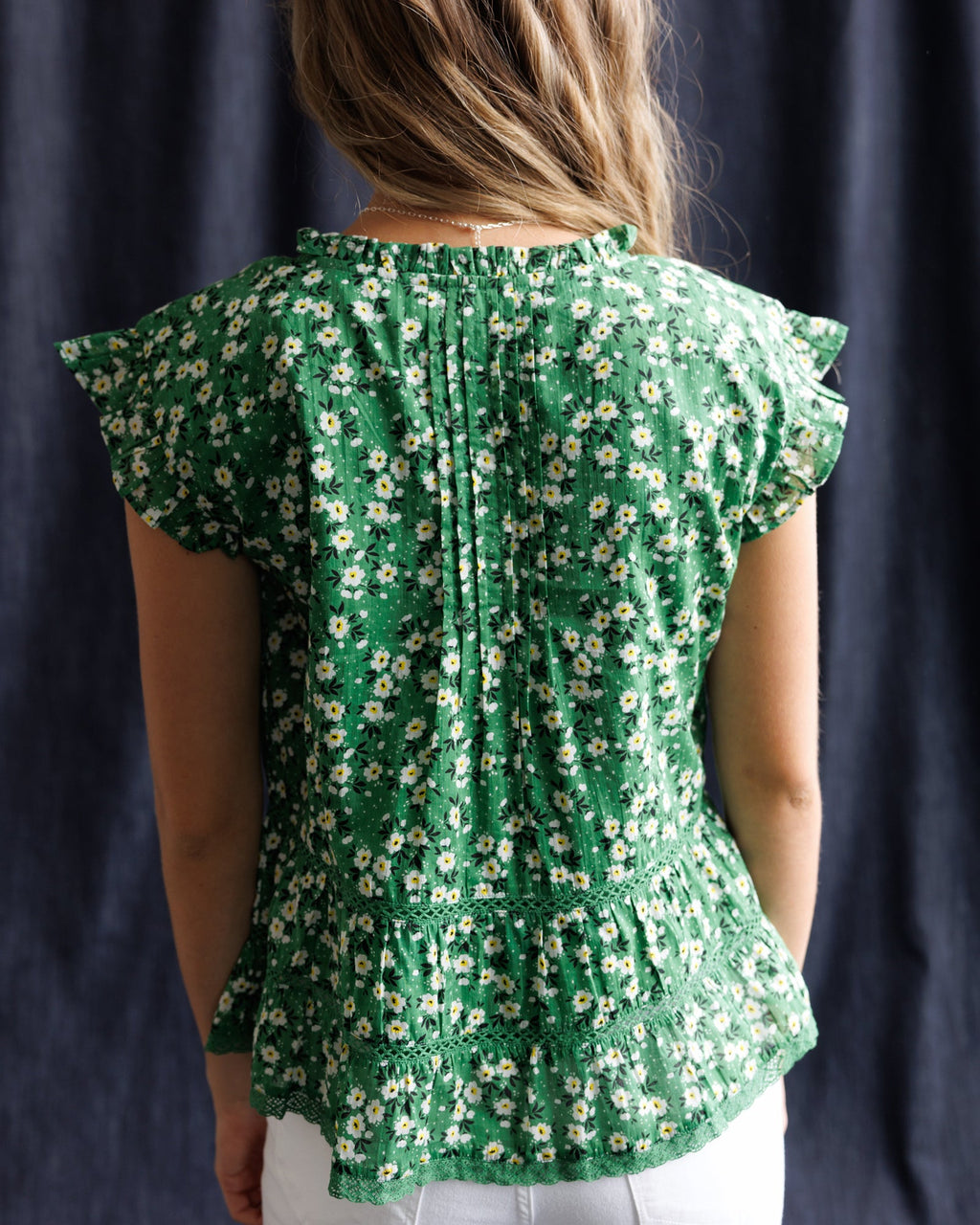 Glow Ahead Top — Grass Green Floral