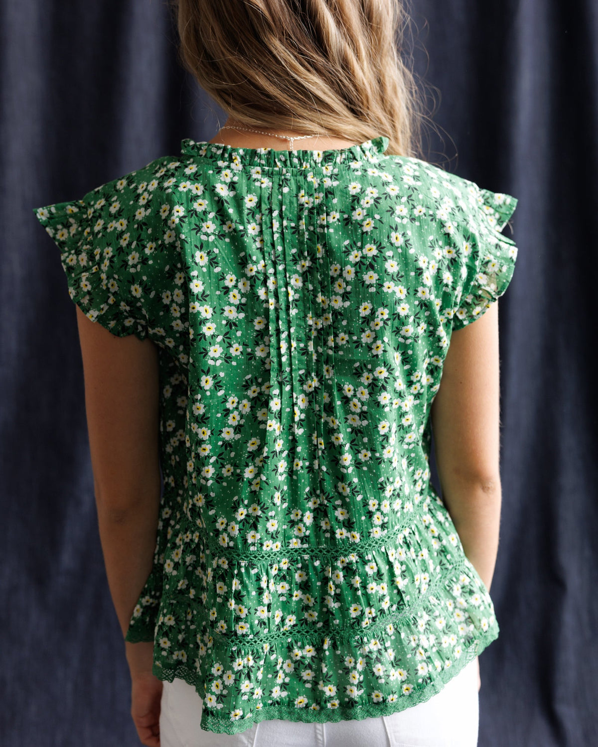Glow Ahead Top — Grass Green Floral