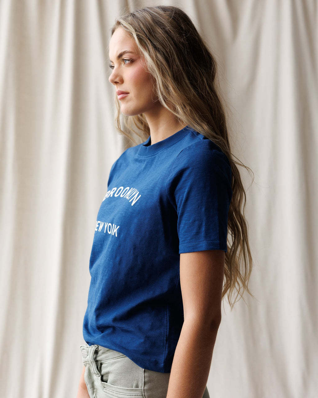 Brooklyn Tee — Navy Peony