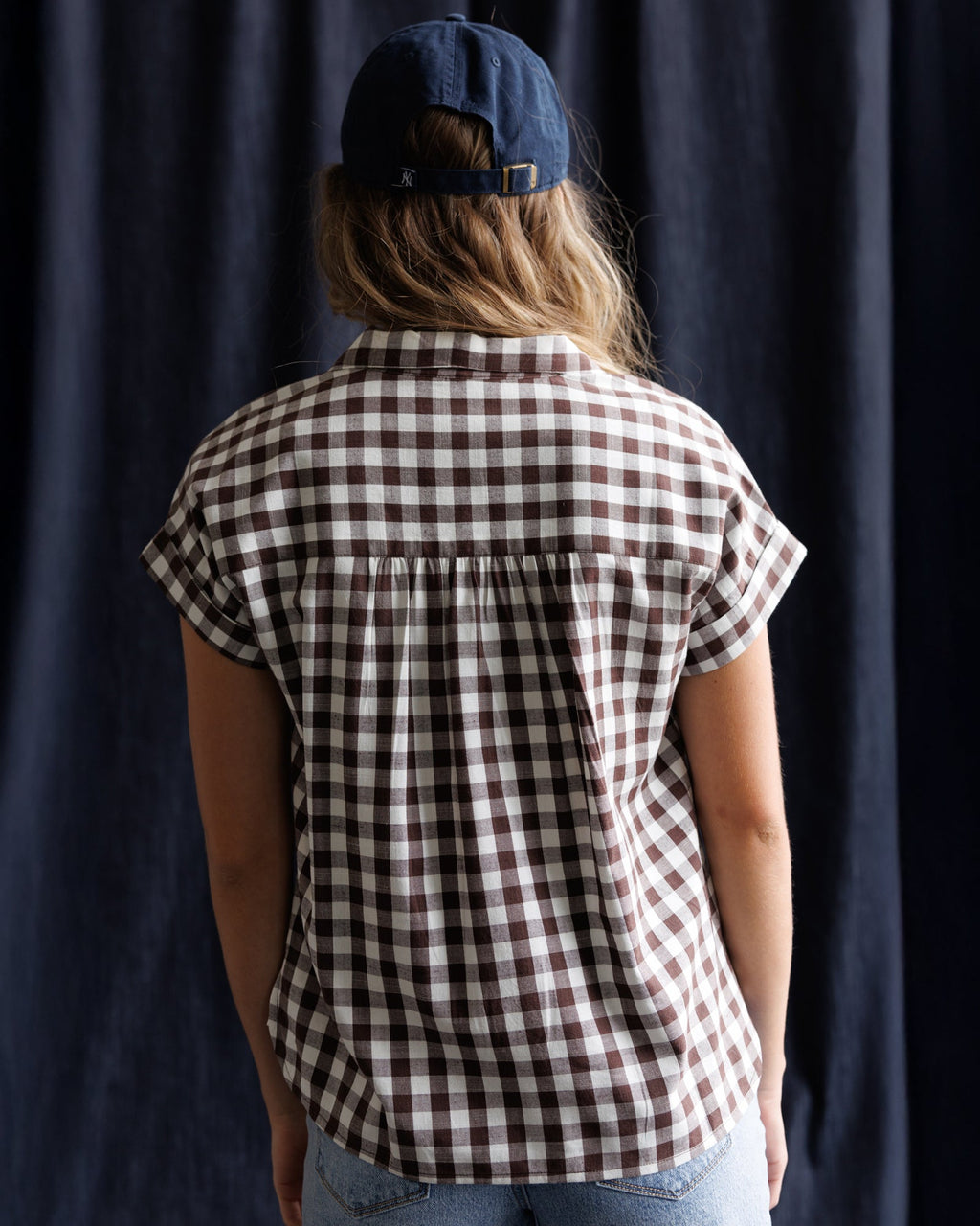 In Check Top - Camp Collar Gingham Button-Down