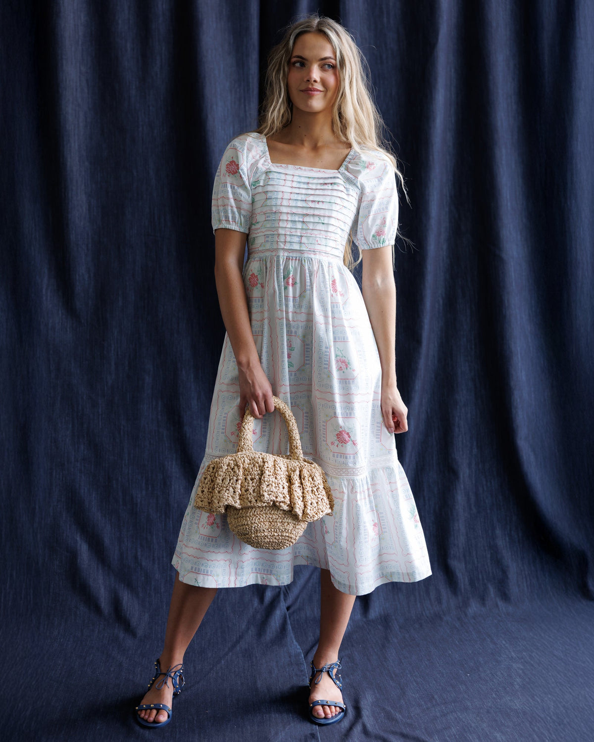 Cross Stitch Crochet Dress — Smocked Back Midi