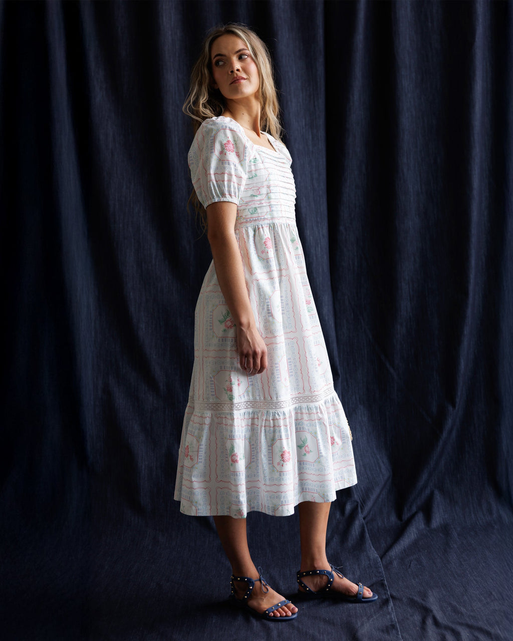 Cross Stitch Crochet Dress — Smocked Back Midi