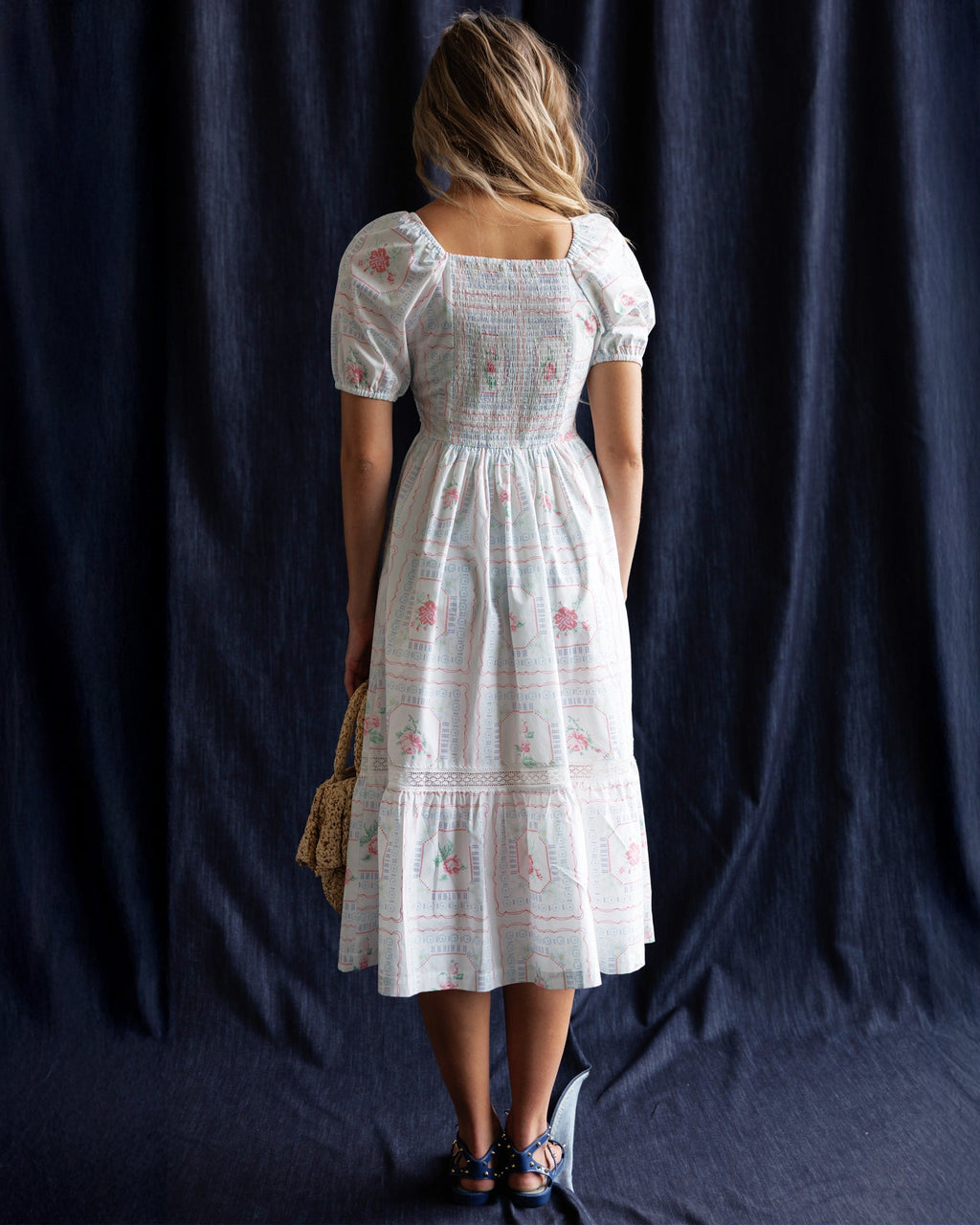 Cross Stitch Crochet Dress — Smocked Back Midi