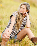In Check Top - Camp Collar Gingham Button-Down