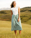 Valencia Dress — Grass Green Stripe