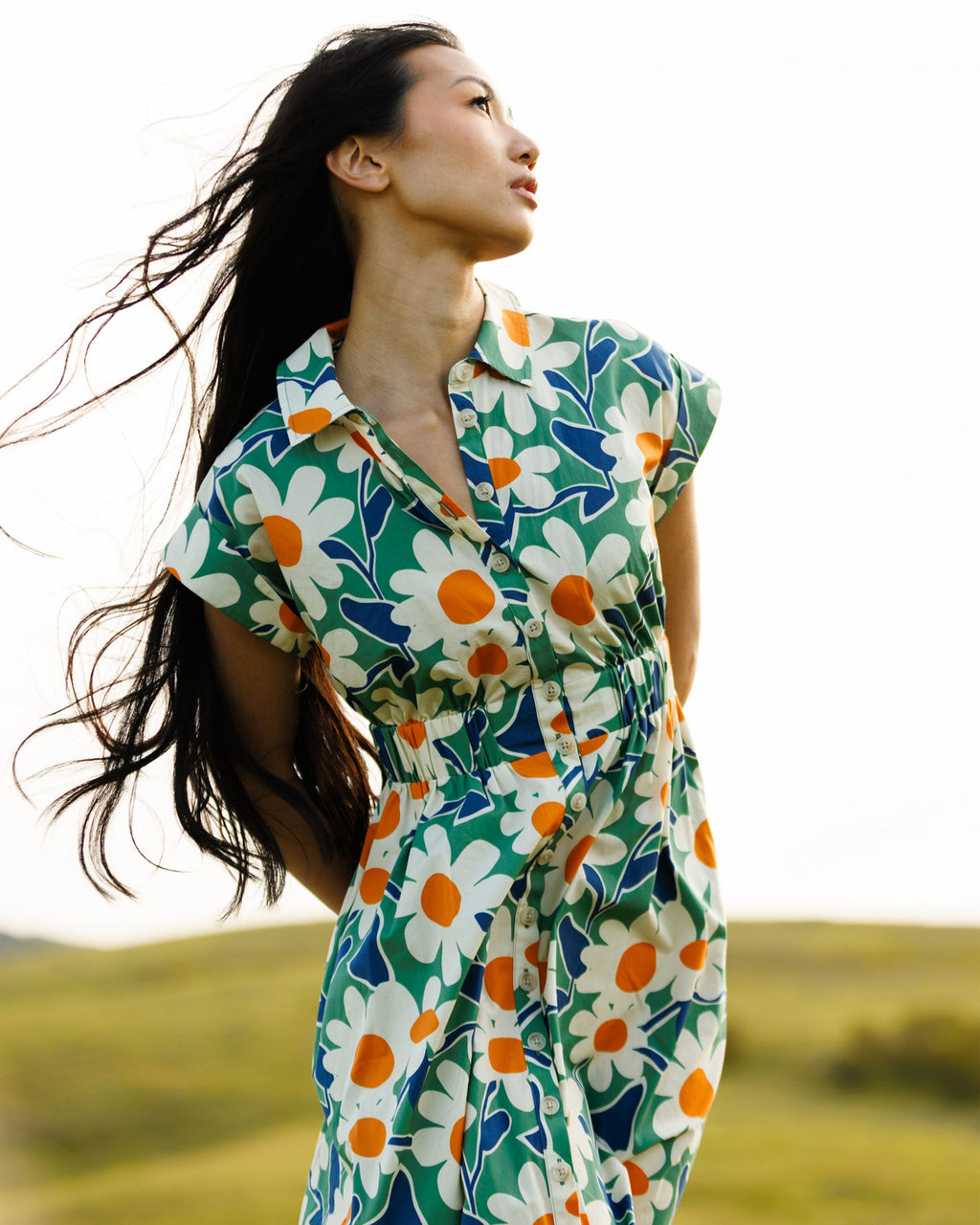 Newberry Dress — Green Bloom