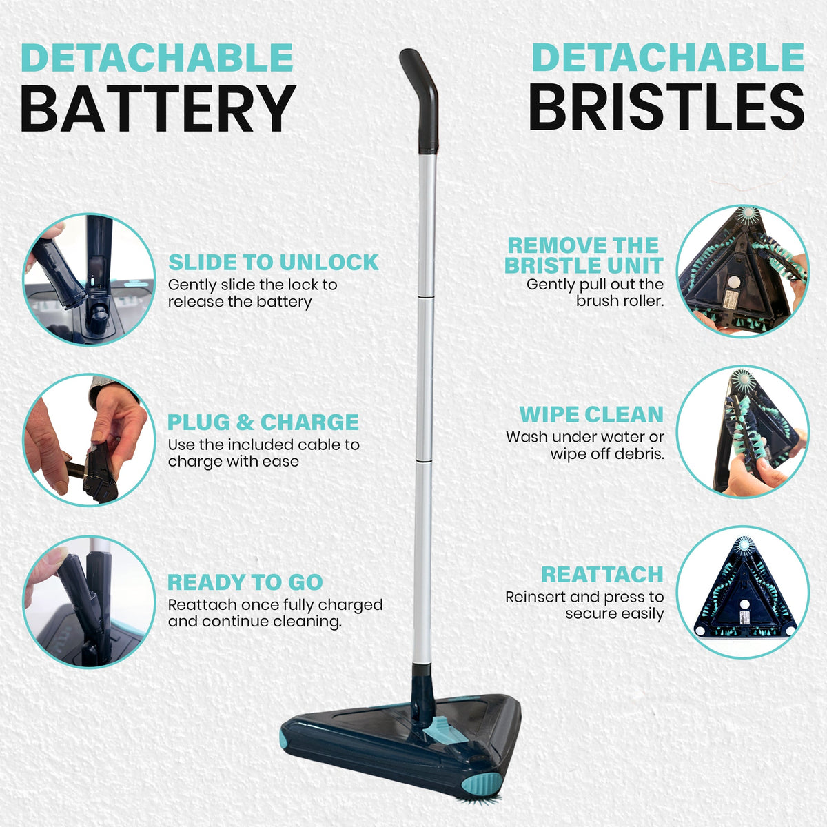 Sweeper Max – Tri-Brush Floor Sweeper
