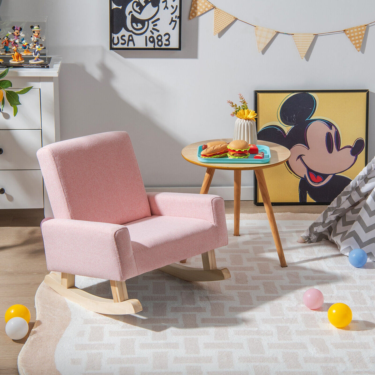 Kids Upholstered Rocking Chair