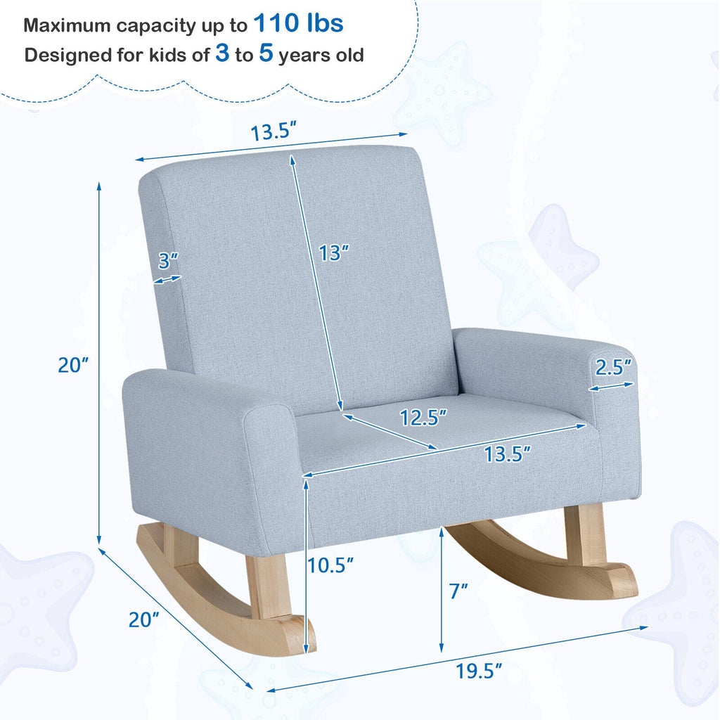 Kids Upholstered Rocking Chair