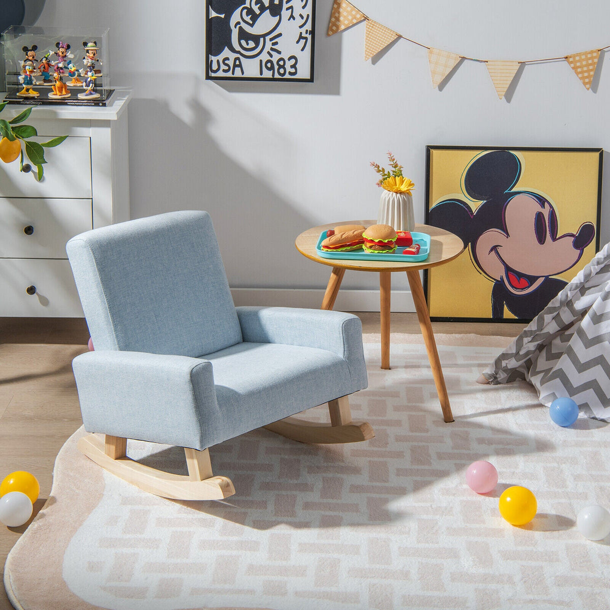 Kids Upholstered Rocking Chair