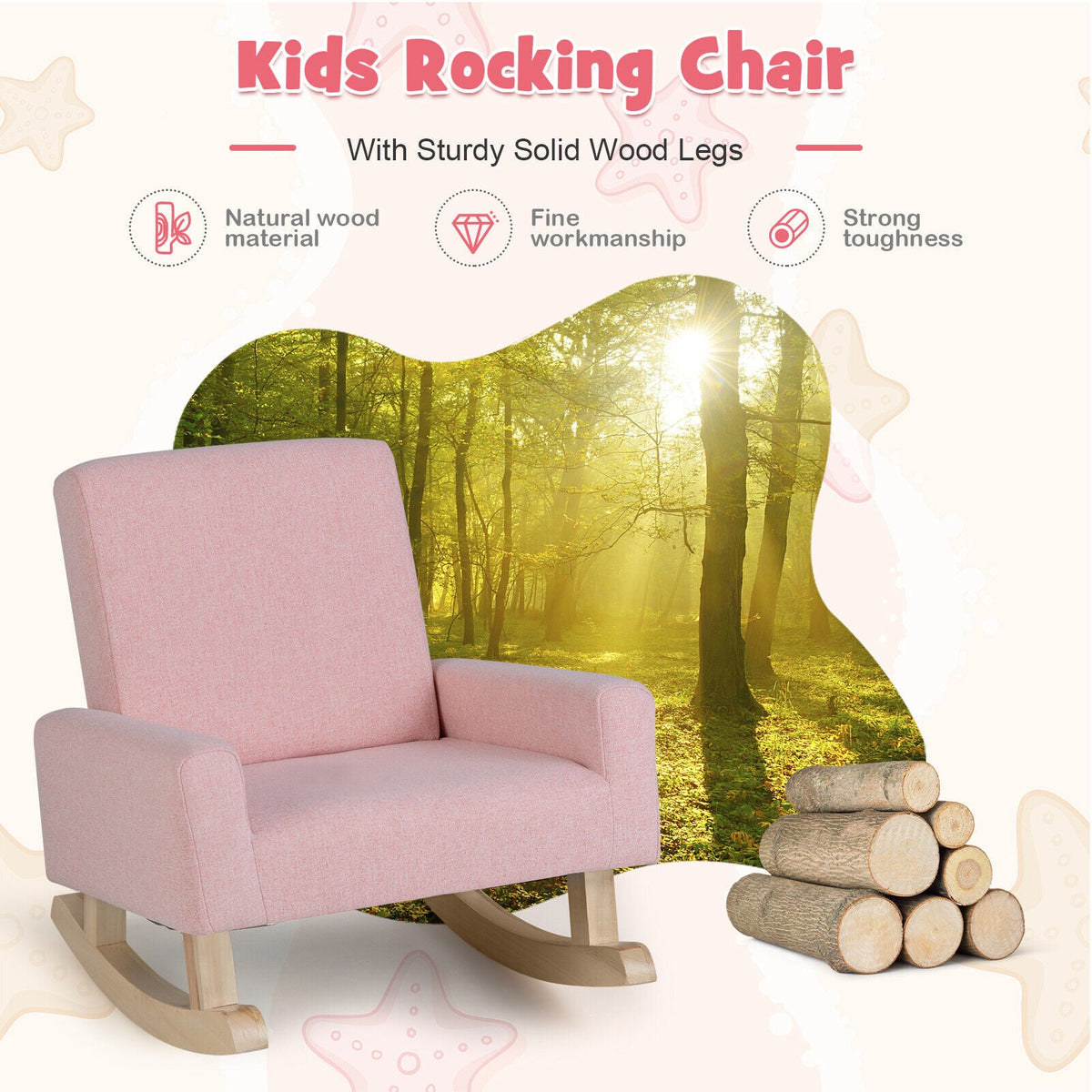 Kids Upholstered Rocking Chair