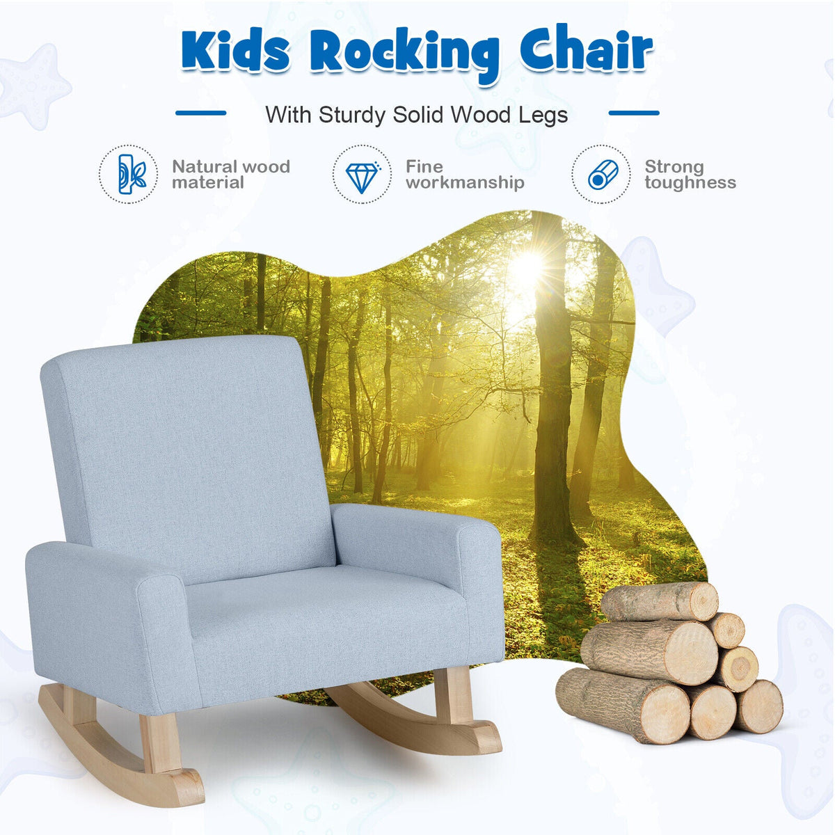 Kids Upholstered Rocking Chair