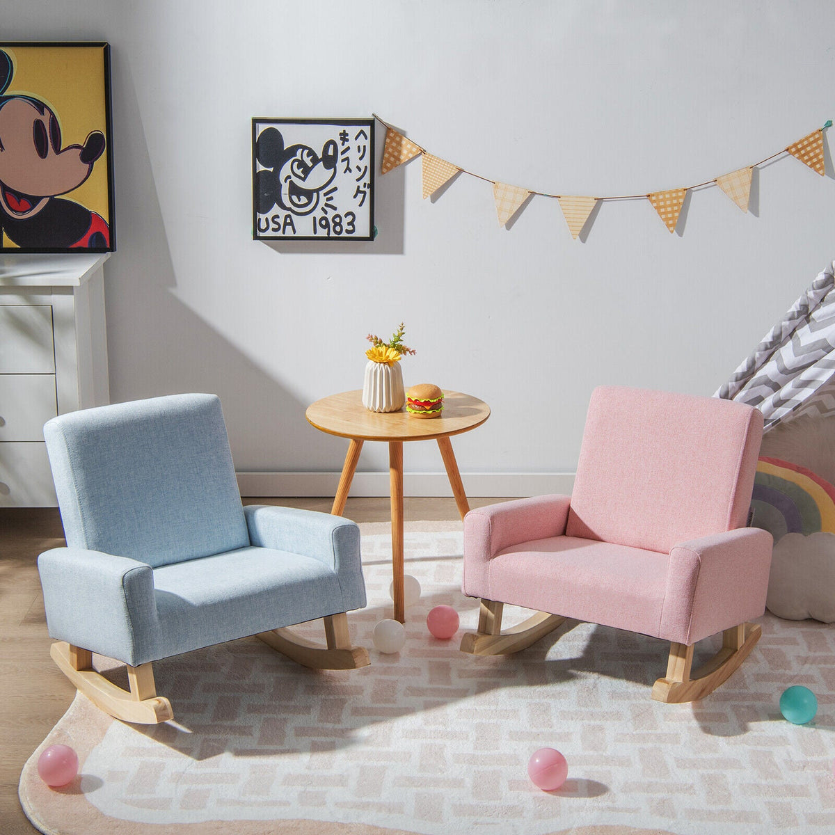 Kids Upholstered Rocking Chair