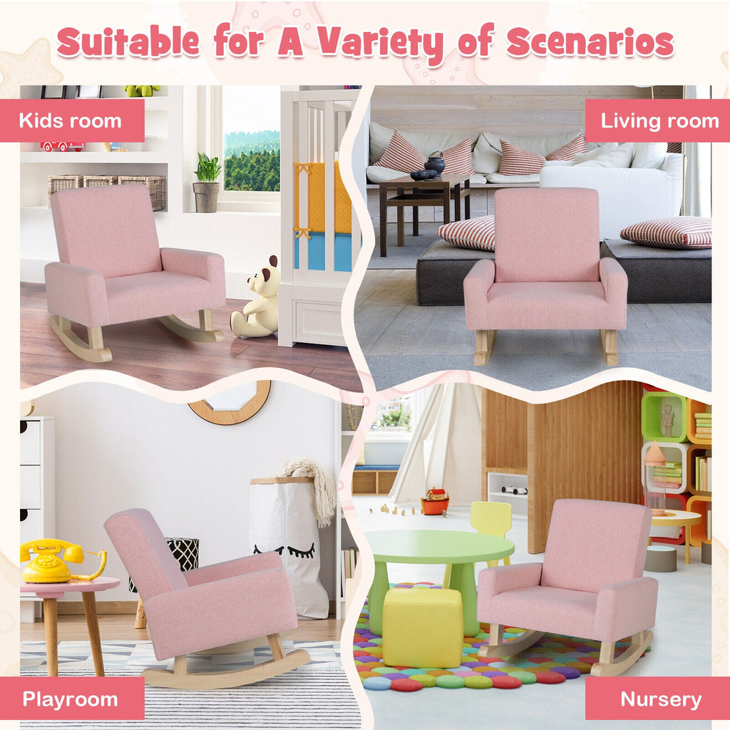 Kids Upholstered Rocking Chair