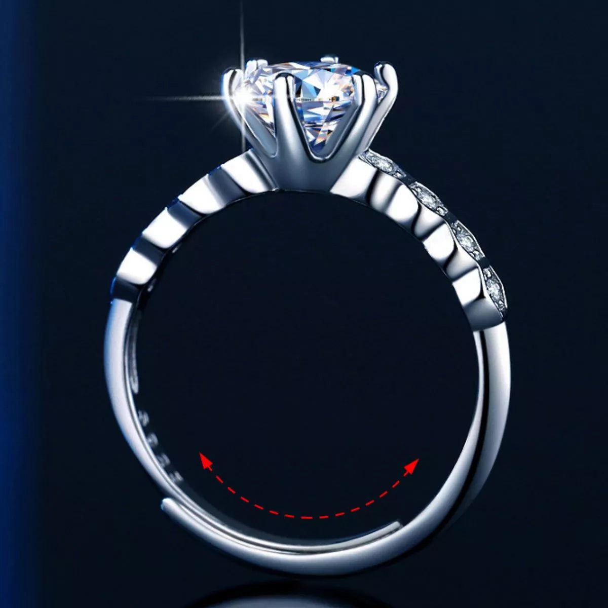 1 Carat Moissanite Sterling Silver Ring