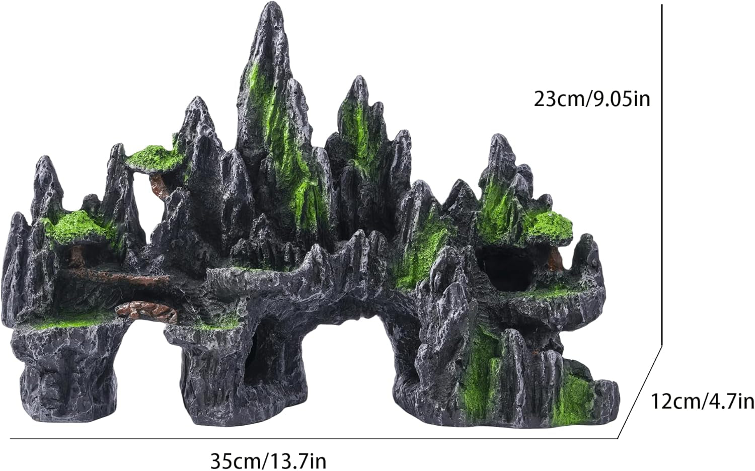 Large Aquarium Ornament – Mountain Cave, Tree House & Bridge | Fish Tank Décor