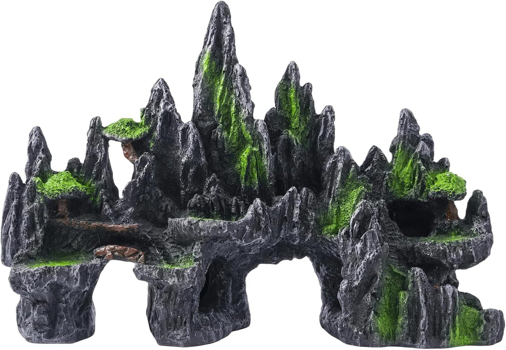 Large Aquarium Ornament – Mountain Cave, Tree House & Bridge | Fish Tank Décor