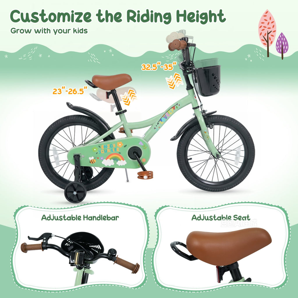 12-Inch Girls Bike with Training Wheels & Basket