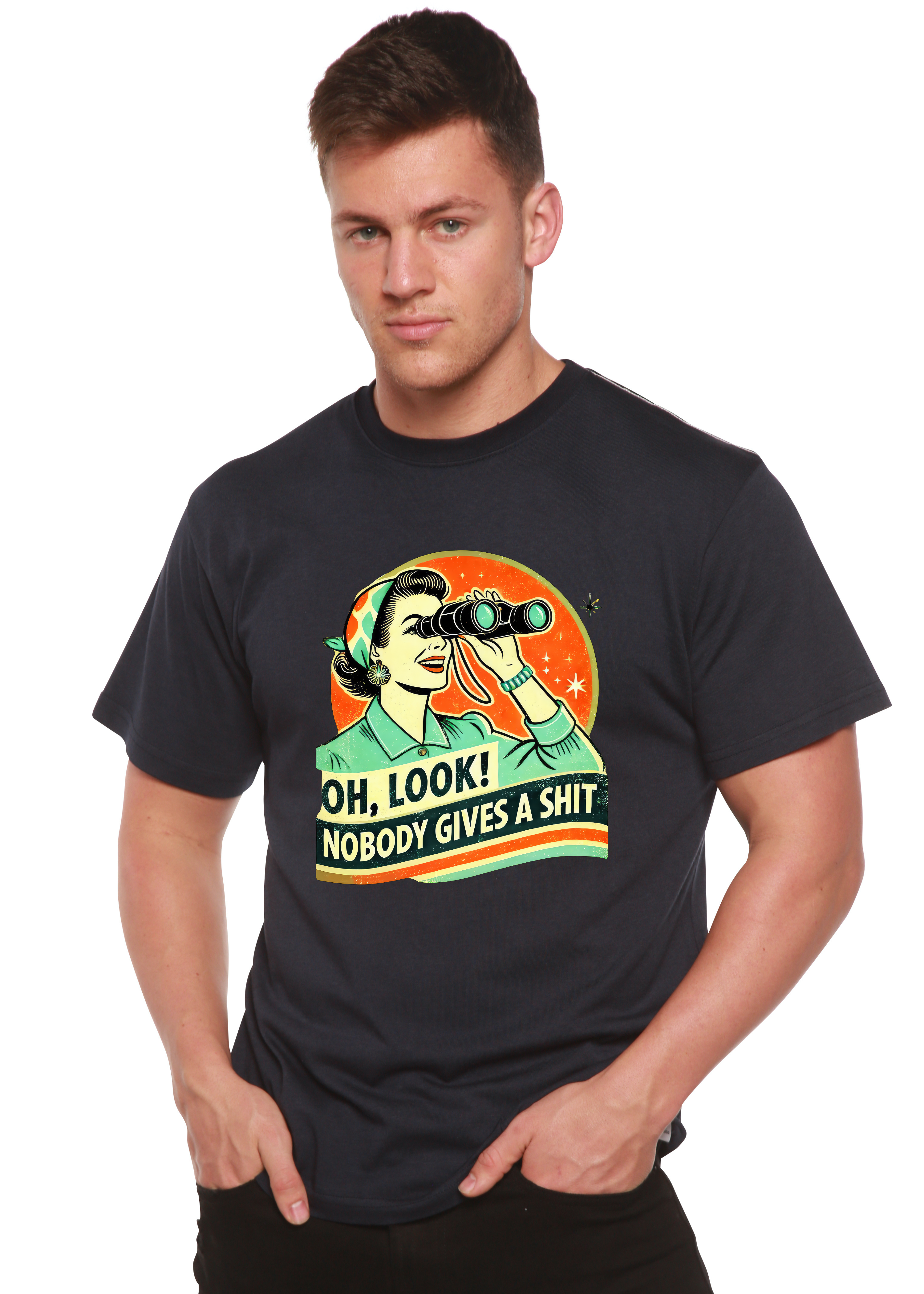 Funny Retro Woman Unisex Bamboo Viscose & Organic Cotton Graphic T-Shirt