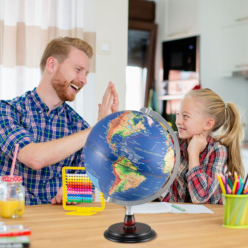 12-Inch Illuminated World Globe with LED Night Light