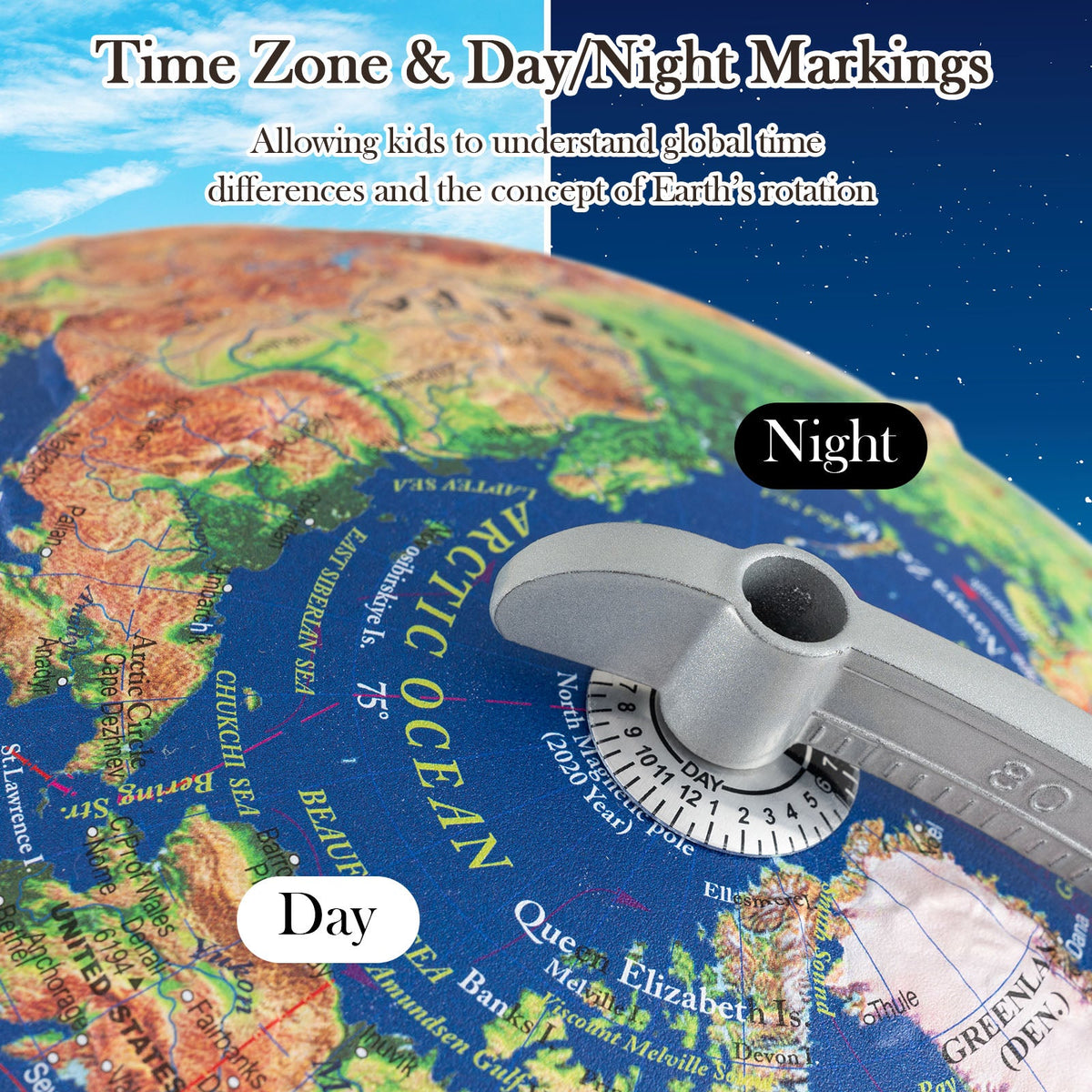 12-Inch Illuminated World Globe with LED Night Light