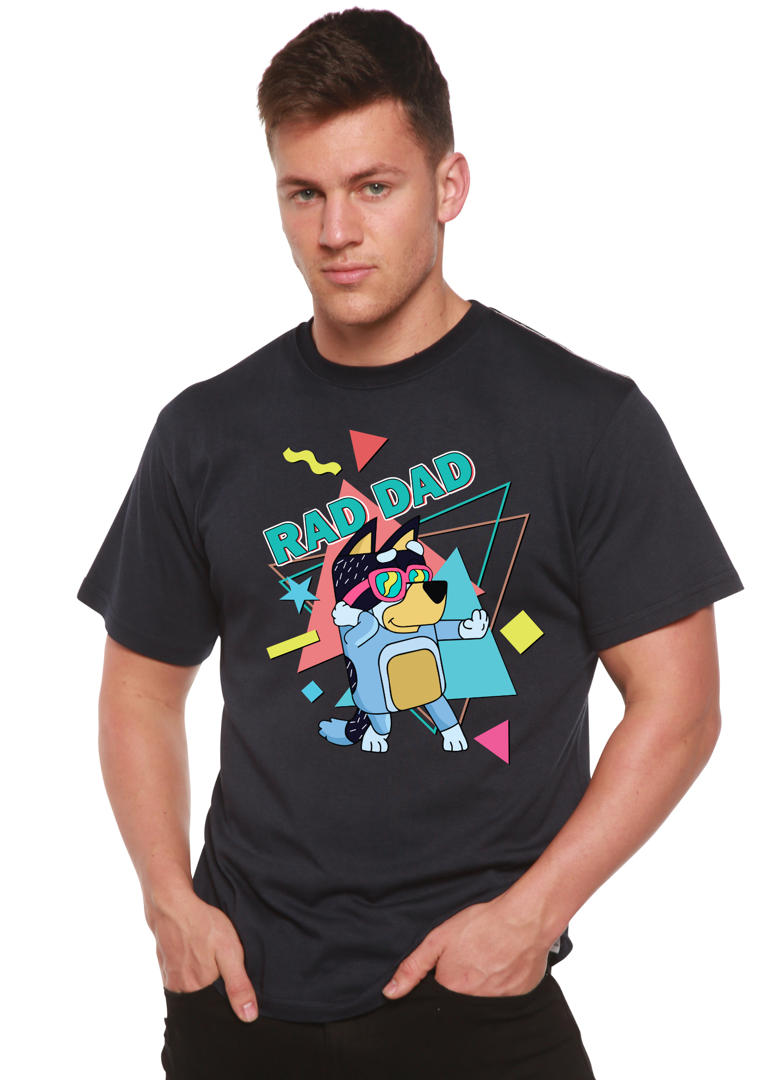 Rad Dad Bluey Men's Bamboo Viscose & Organic Cotton Short Sleeve Graphic T-Shirt