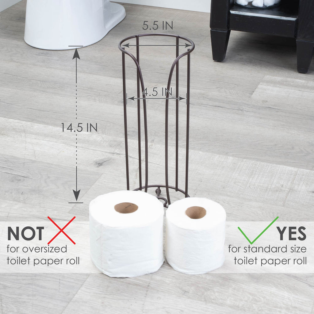 Freestanding Toilet Paper Holder in Oil-Rubbed Bronze — Holds 3 Standard Rolls